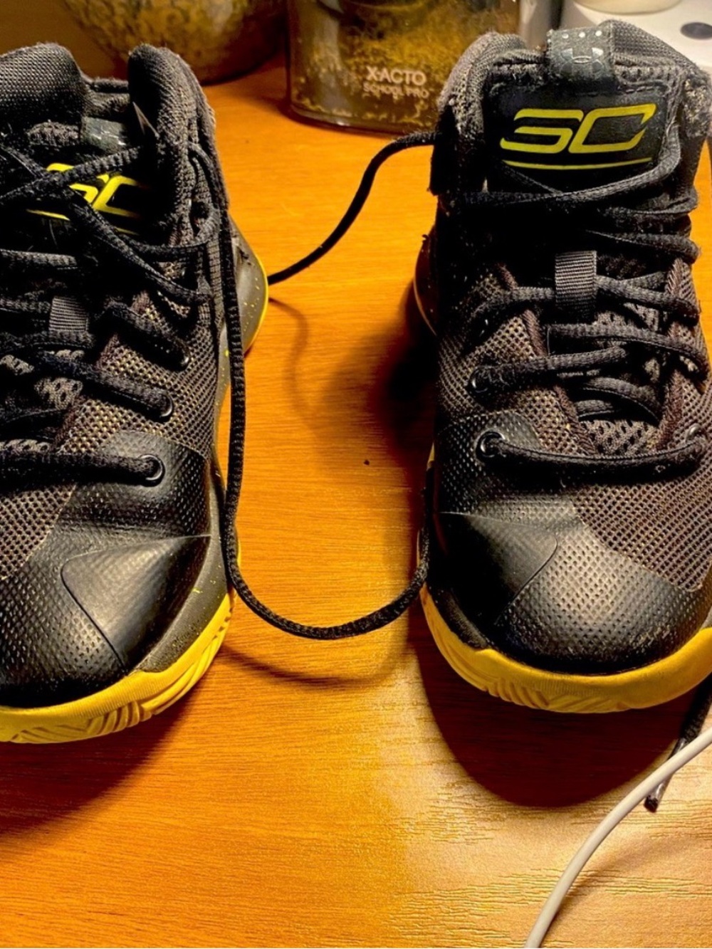 Under Armour Kids' Athletic Sneakers in Black and Yellow